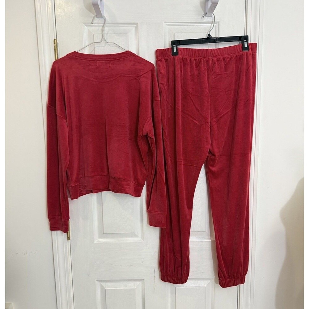 NWT Juicy Couture Big Bling Velour Tracksuit Set in Coco Red - Picture 10 of 11